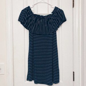 Abercrombie & Fitch Off the Shoulder Stripes Dress Navy Women’s Size XS